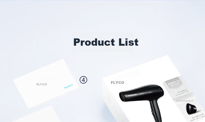 Фен FLYCO FH6231, 2000 Вт, портативный, для домашнего использования, с горячим и холодным воздухом, защита волос, быстрая сушка