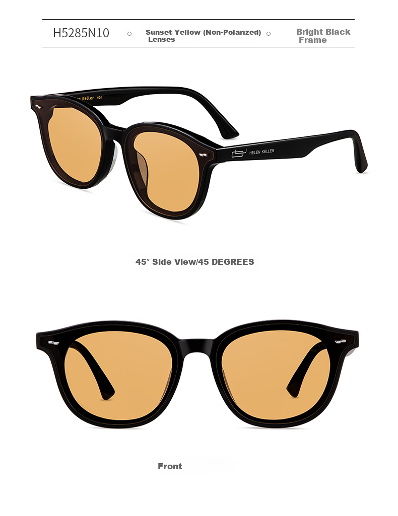 HELEN KELLER Polarized Sunglasses, Retro Small Frame, for Men And Women, Driving-Specific, UV Protection, H5285H02