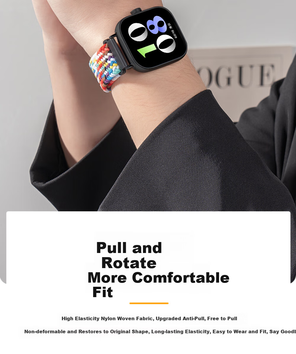 Ремешок Iboann для Vivo Watch GT, магнитный, плетеный, нейлоновый, с защитной пленкой, фиолетовый