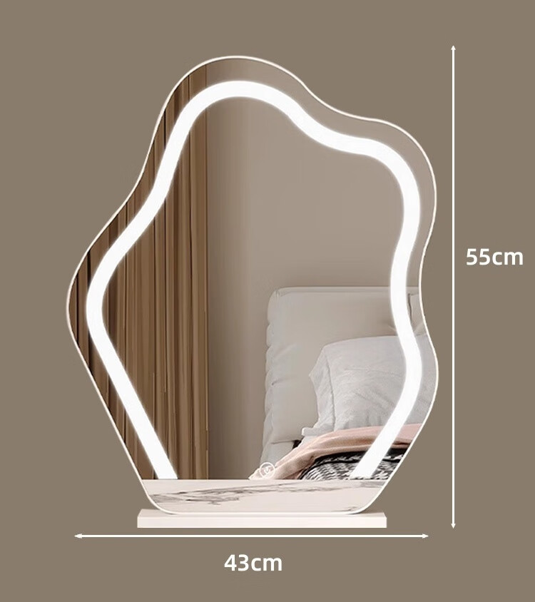 Anerya Умное зеркало с подсветкой для макияжа, настольное, LED, роскошное, в спальню, на туалетный столик