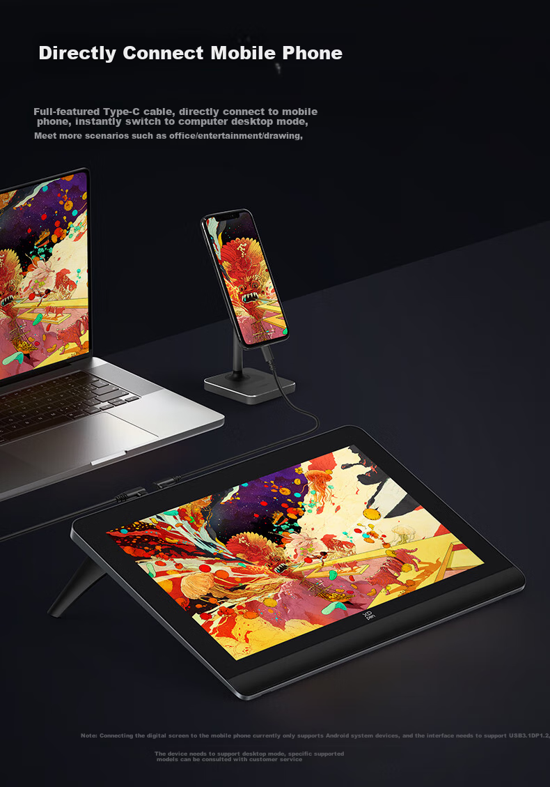 Профессиональный графический планшет XP-Pen Artist Pro 14 (2-го поколения) с экраном 14 дюймов, 16384 уровня чувствительности к нажатию, X3 Pro