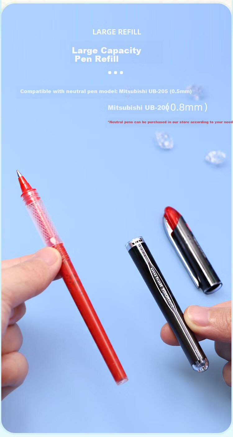 Стержень для гелевой ручки Uni Mitsubishi UBR-95, 0.5 мм, черный, 12 шт.
