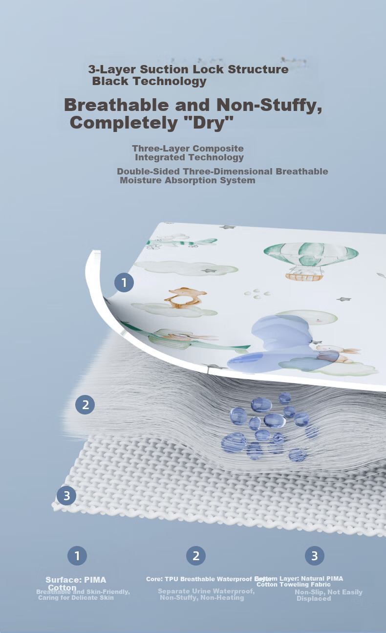 Непромокаемый детский наматрасник EMXEE Sky Journey 70x90 см