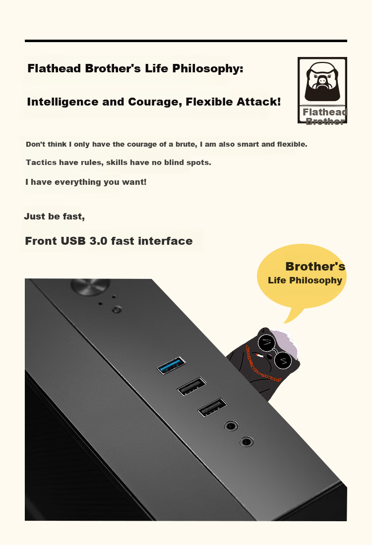 Компьютерный корпус SAMA Pingtouge M1 Gaming Edition, черный, поддержка M-ATX, Mini-ITX