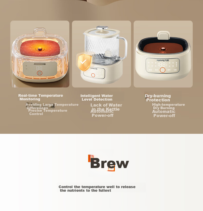 Чайник-термопот Joyoung WY103 (Tea), 1л, 600Вт, стеклянный корпус, сенсорное управление, поддержание температуры
