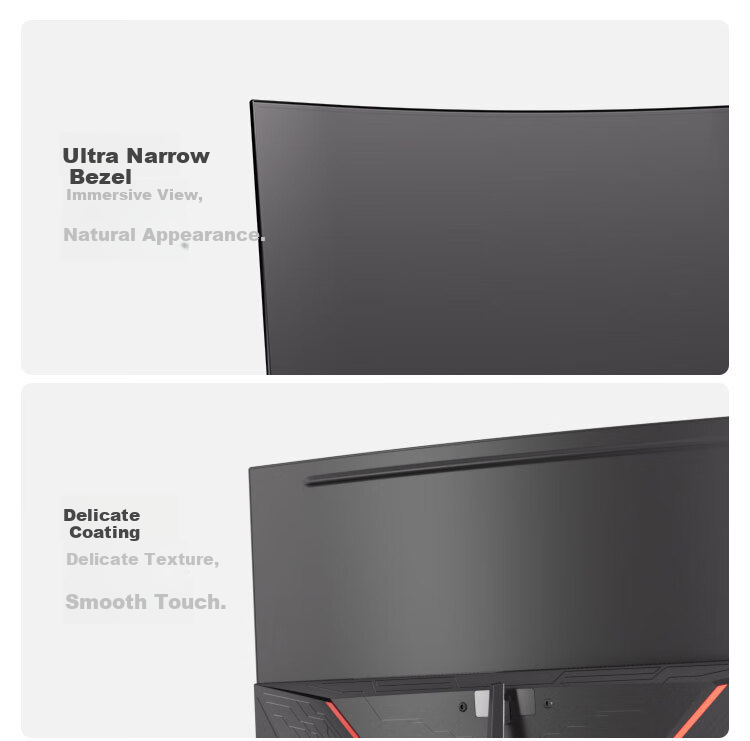 Игровой изогнутый монитор KONKA 27 дюймов, 2K (2560x1440), 165 Гц, VA, 1800R, FreeSync, HDR10, черный