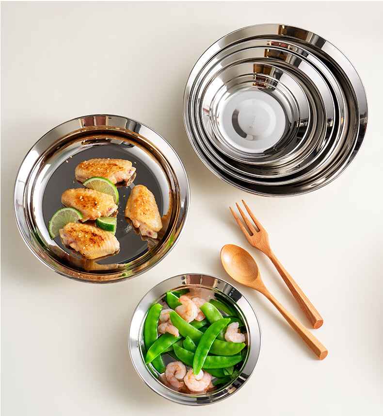 Тарелка Onlycook из нержавеющей стали 316, обеденная тарелка пищевого качества, поднос для приготовления пищи, круглая сервировочная тарелка, 18 см