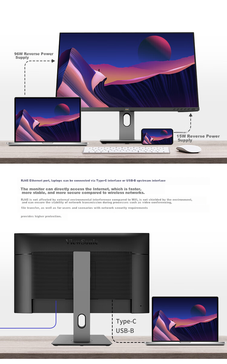Монитор ViewSonic VG2781-5K 27 дюймов, 5K Ultra HD, IPS, HDR400, Type-C 96W, профессиональный дизайн