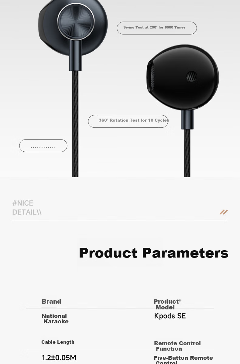 Наушники с микрофоном Kpods SE Black, для караоке, компьютера, записи, с шумоподавлением