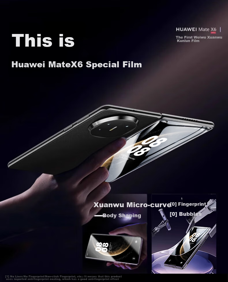 Защитное стекло DIVI для Huawei Mate X6, закаленное, противоударное, антибликовое, HD, защищает от отпечатков пальцев