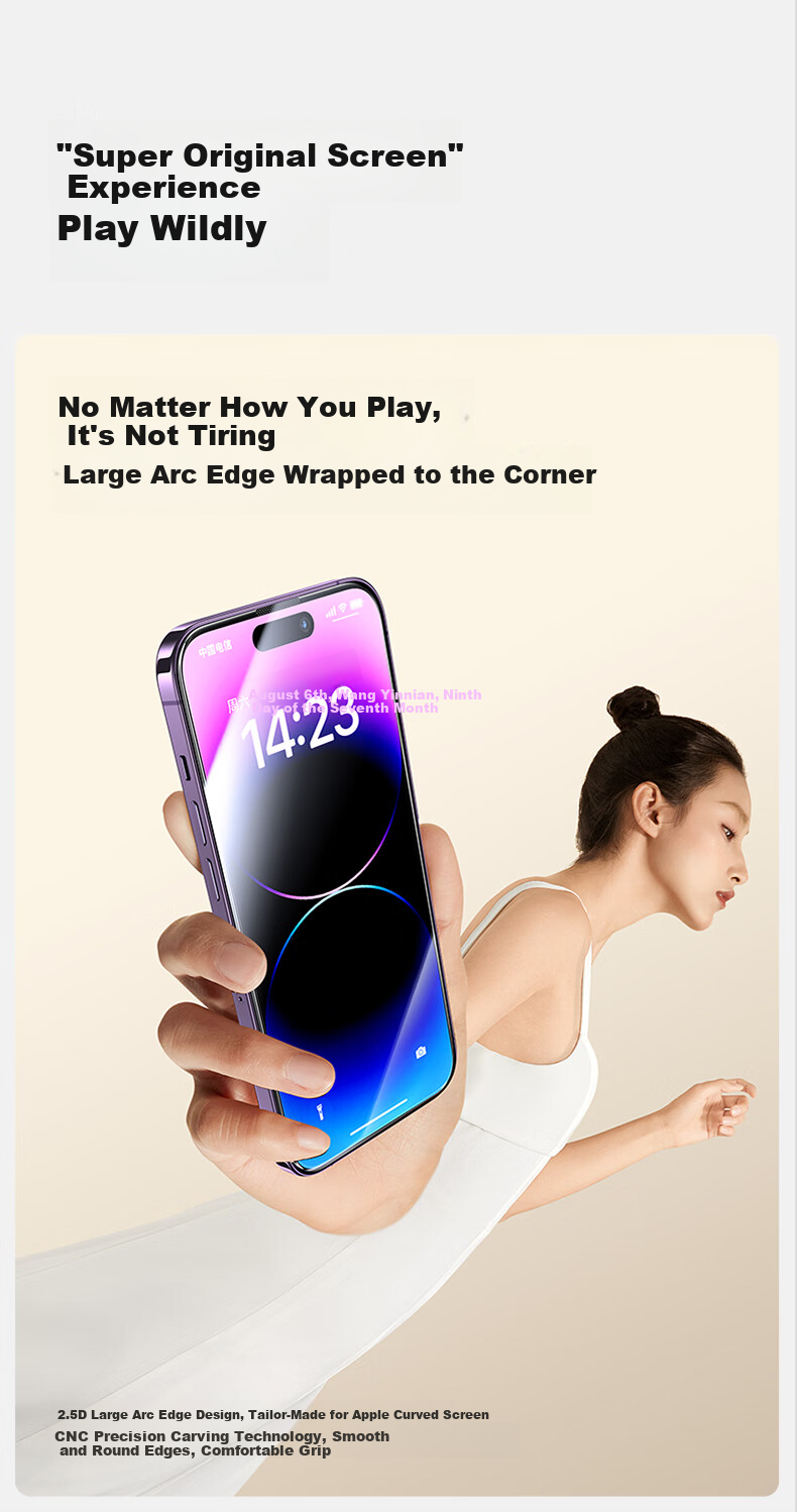 Защитное стекло SmartDevil для iPhone 14 Pro Max, полное покрытие, высокая четкость, защита от царапин и отпечатков пальцев, пыленепроницаемое, 2 шт.
