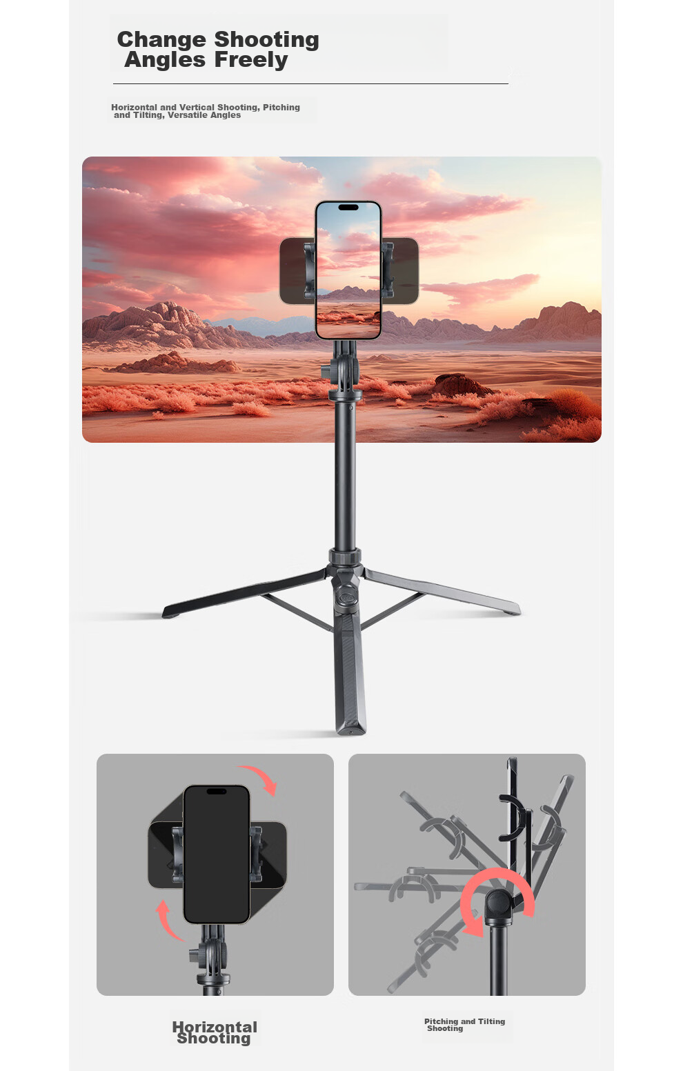 Штатив-селфи палка Weifeng WF-K05, многофункциональный, Bluetooth, для телефона и камеры, портативный, черный