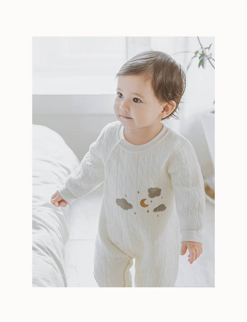 Детский комбинезон Guaiqi Bear, утепленный, хлопок, для весны, осени, зимы, для новорожденных, костюм для ползания