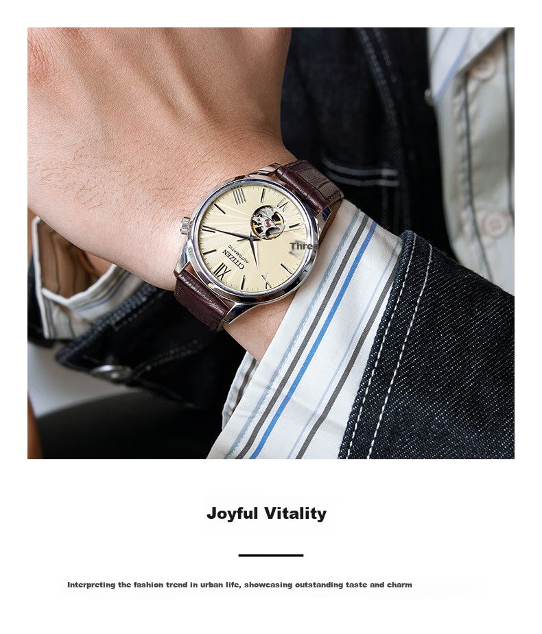 Мужские часы CITIZEN NH9130-17A, механические с автоподзаводом, кожаный ремешок, винтажный дизайн