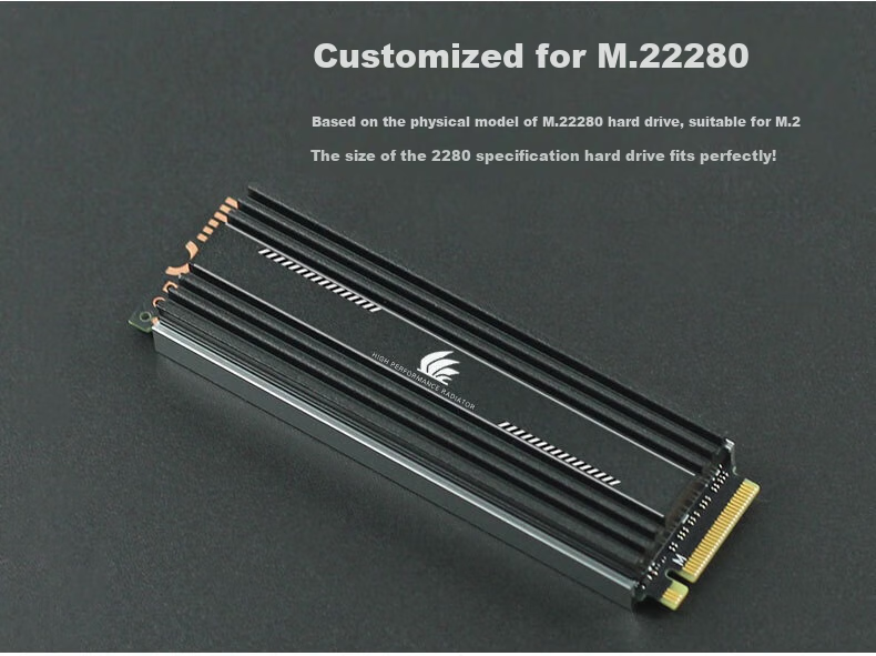Охладитель для M.2 NVMe SSD LinkStone, алюминиевый радиатор с двойным охлаждением, 7 мм, Kuoling007