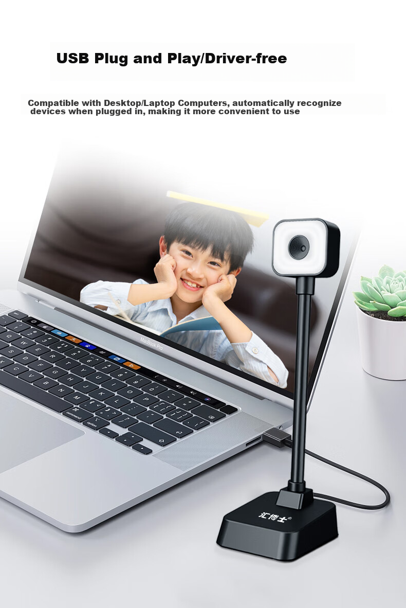 Веб-камера Huiboshi 4K HD с микрофоном, 12MP, для онлайн-уроков, прямых трансляций, видеозвонков, автофокус, USB, удаленное обучение, домашние задания, высокоскоростная камера
