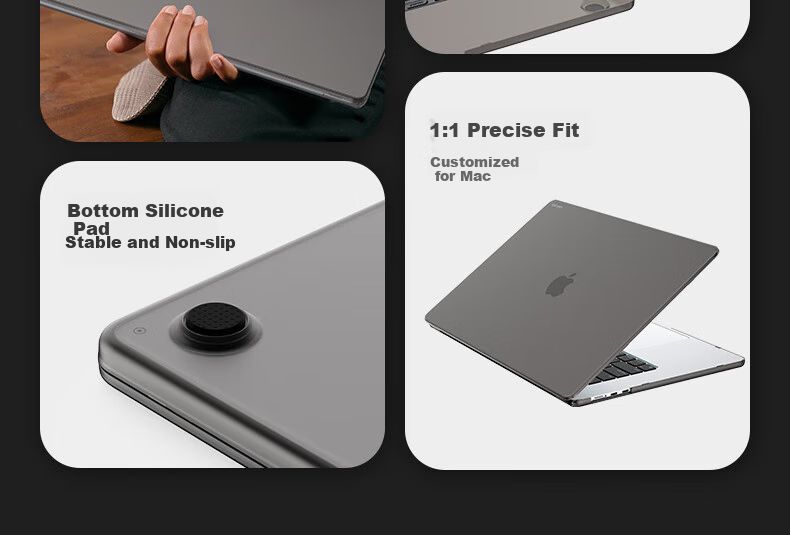 Защитная пленка VOKAMO для MacBook Pro 16/21, противоударная, устойчивая к царапинам, матовая, полупрозрачная черная