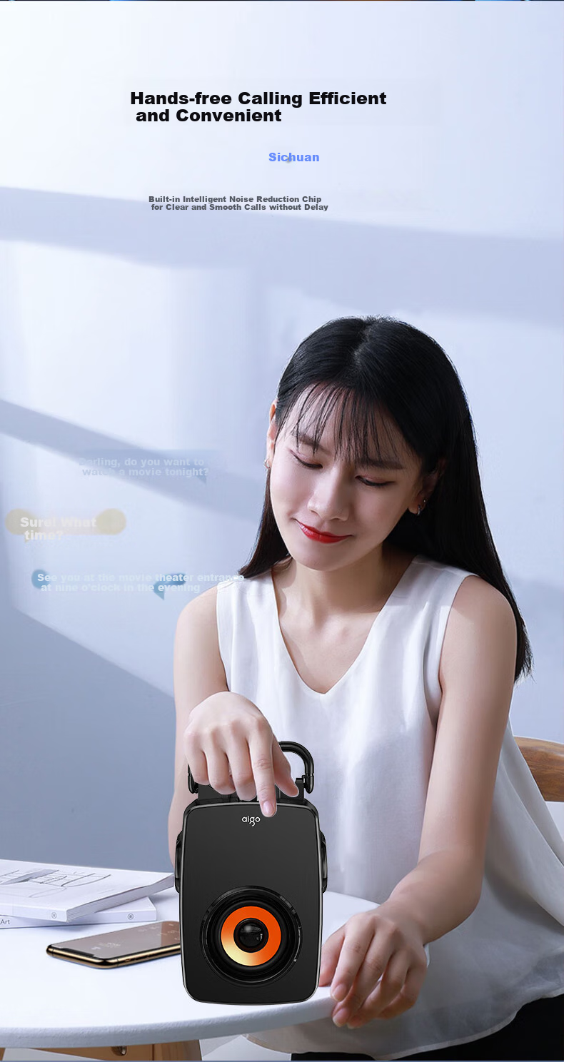 Портативная Bluetooth-колонка Aigo T115 Premium Edition, мощная, уличная, с ручным управлением, малый домашний сабвуфер, плеер