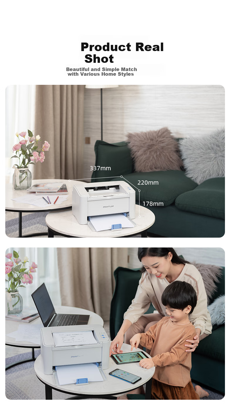Лазерный принтер PANTUM P2200W для дома и офиса, беспроводная мобильная печать, печать с компьютера, картридж, легкая заправка, низкая стоимость печати