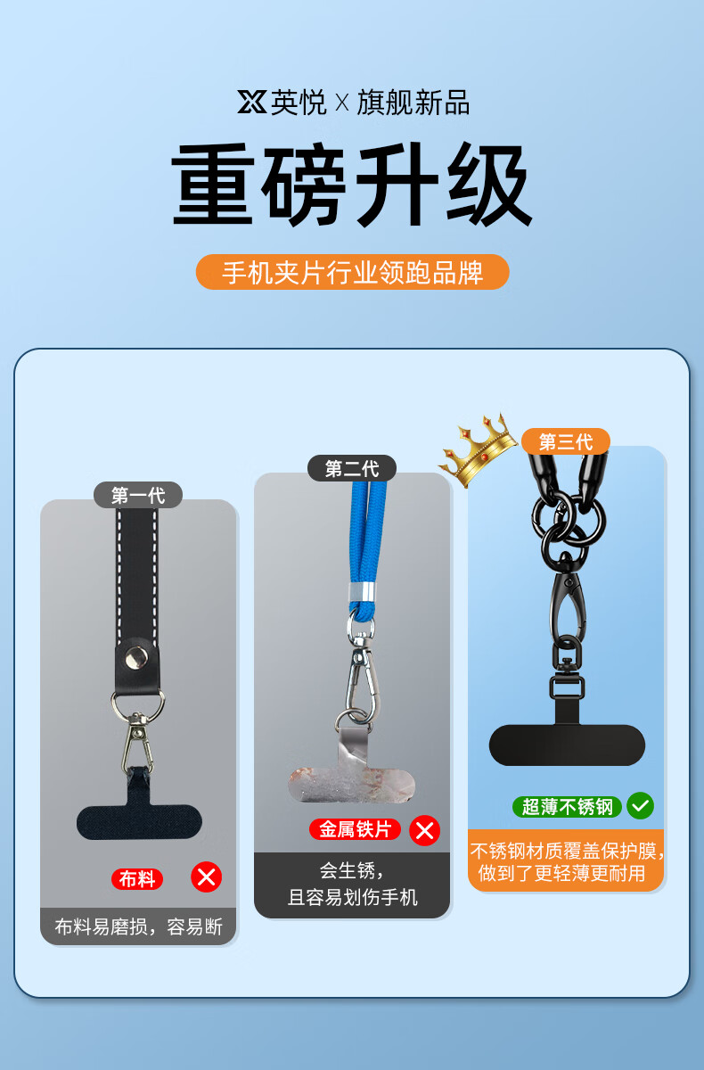 Крепление-подвес Yingyue для телефона, металлический патч, ремешок на запястье, шейный ремень, европейский противоугонный, противоскользящий, противоугонный