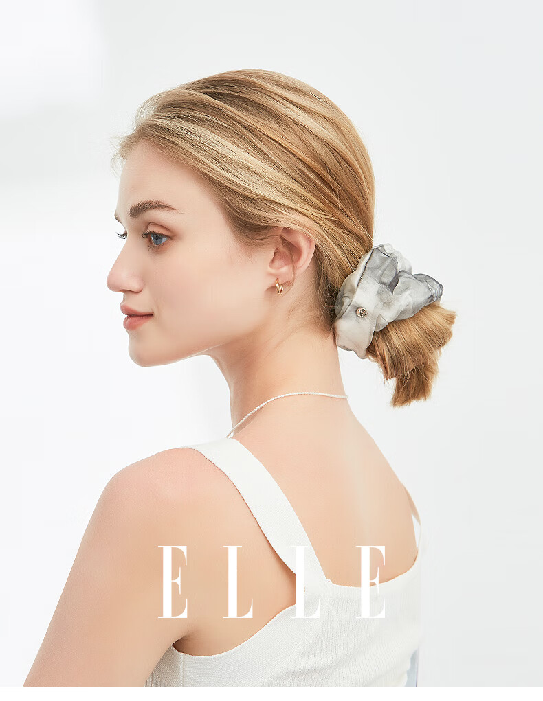 Резинка для волос ELLE из 100% шелка Mulberry для женщин, большая эластичная резинка для волос, элегантный подарок на Новый год