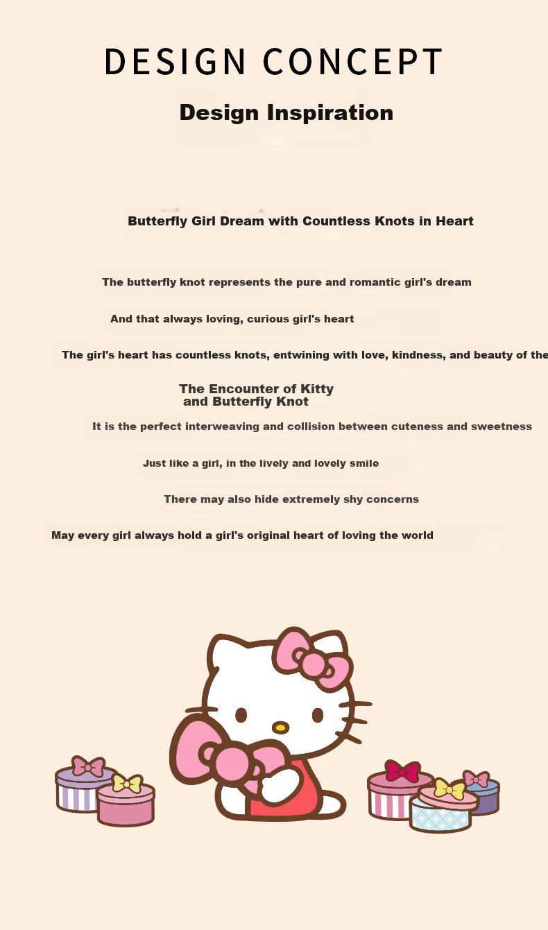 Браслет Chaosehui Original Design Sanrio Hello Kitty с бантом, женский браслет на день рождения для девушки, 6003