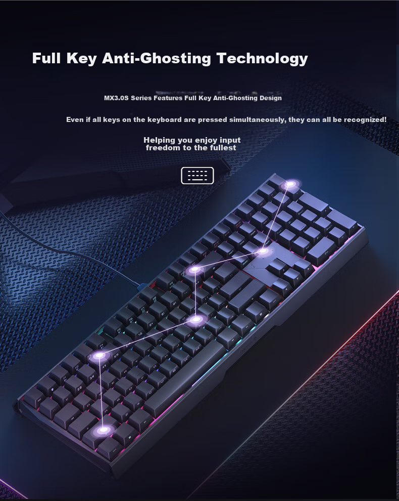 Механическая клавиатура CHERRY MX3.0S, игровая, офисная, проводная, 108 клавиш, алюминиевый корпус, белая