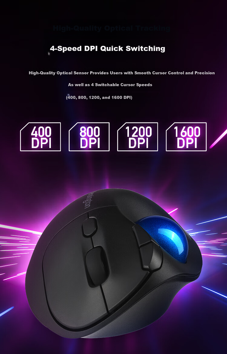 Вертикальный трекбол Kensington Pro Fit TB450, эргономичная Bluetooth мышь с двойным режимом для домашнего офиса, дизайнеров, САПР, графического дизайна, K72194