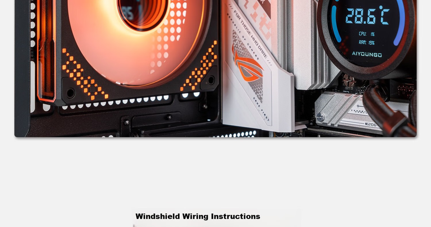 Компьютерный корпус Aigo Aurora Z15 White Anti-Leaf ARGB, 120 мм, с подсветкой, контролем температуры, ШИМ