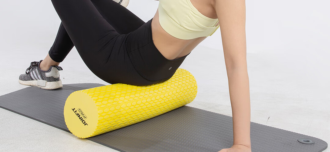 Массажный ролик JOINFIT Solid Foam Roller PRO Version Fitness Muscle Massage Yoga Column, Черный, 45см