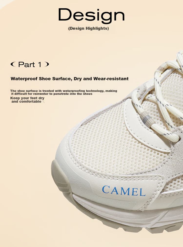 CAMEL Мужские водонепроницаемые походные кроссовки для хайкинга, треккинга и бега, нескользящие, арт. F23A097029