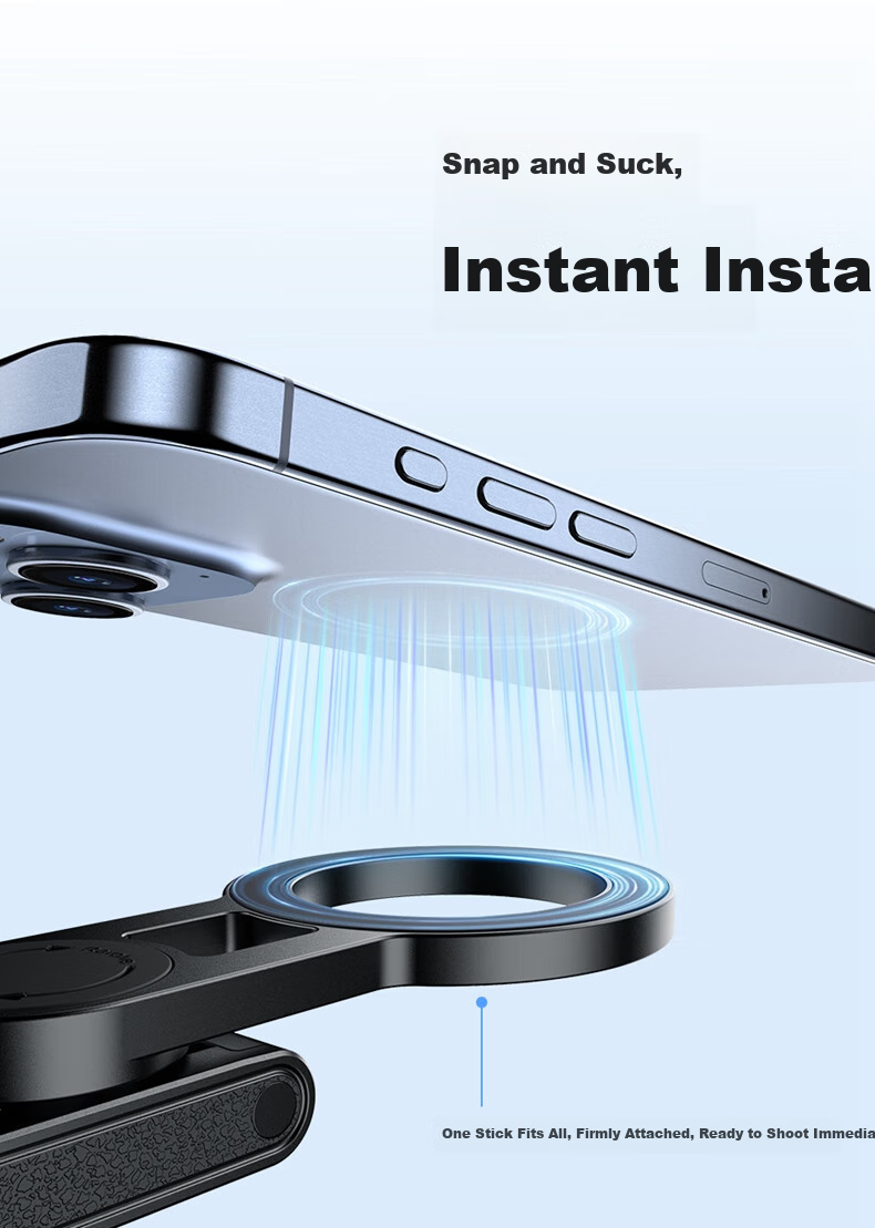 Ulanzi JJ03 Магнитный селфи-стик с Bluetooth-штативом для iPhone 16/17 Pro, уличная фотосъемка, видеоблог, прямая трансляция, подставка для телефона