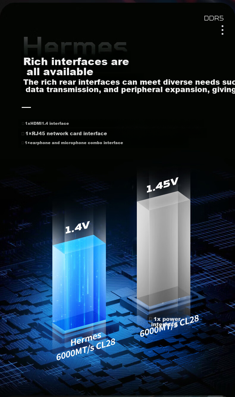 Оперативная память PREDATOR Hermes Ice Blade DDR5, 32GB (2x16GB) Kit, 6000MHz, CL28, RGB подсветка, Stone Black
