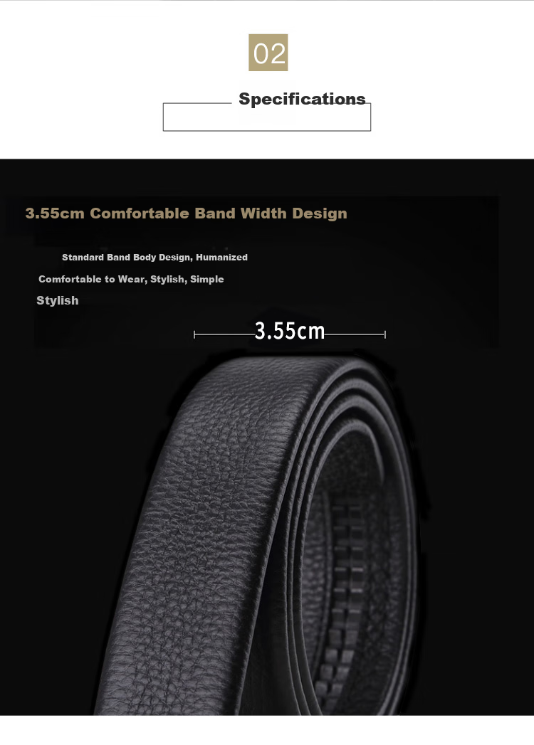 Ремень мужской CROCODILE из натуральной кожи, автоматическая пряжка, ширина 3.55 см, черный, длина 125 см