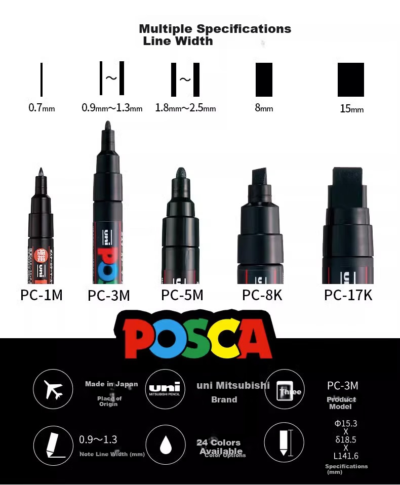 Акриловый маркер Uni Mitsubishi POSCA PC-3M, розовый, 1 шт.