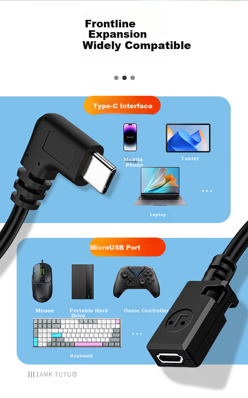 Адаптер BURLEFRAN Micro USB (розетка) на Type-C (штекер) 90-градусный