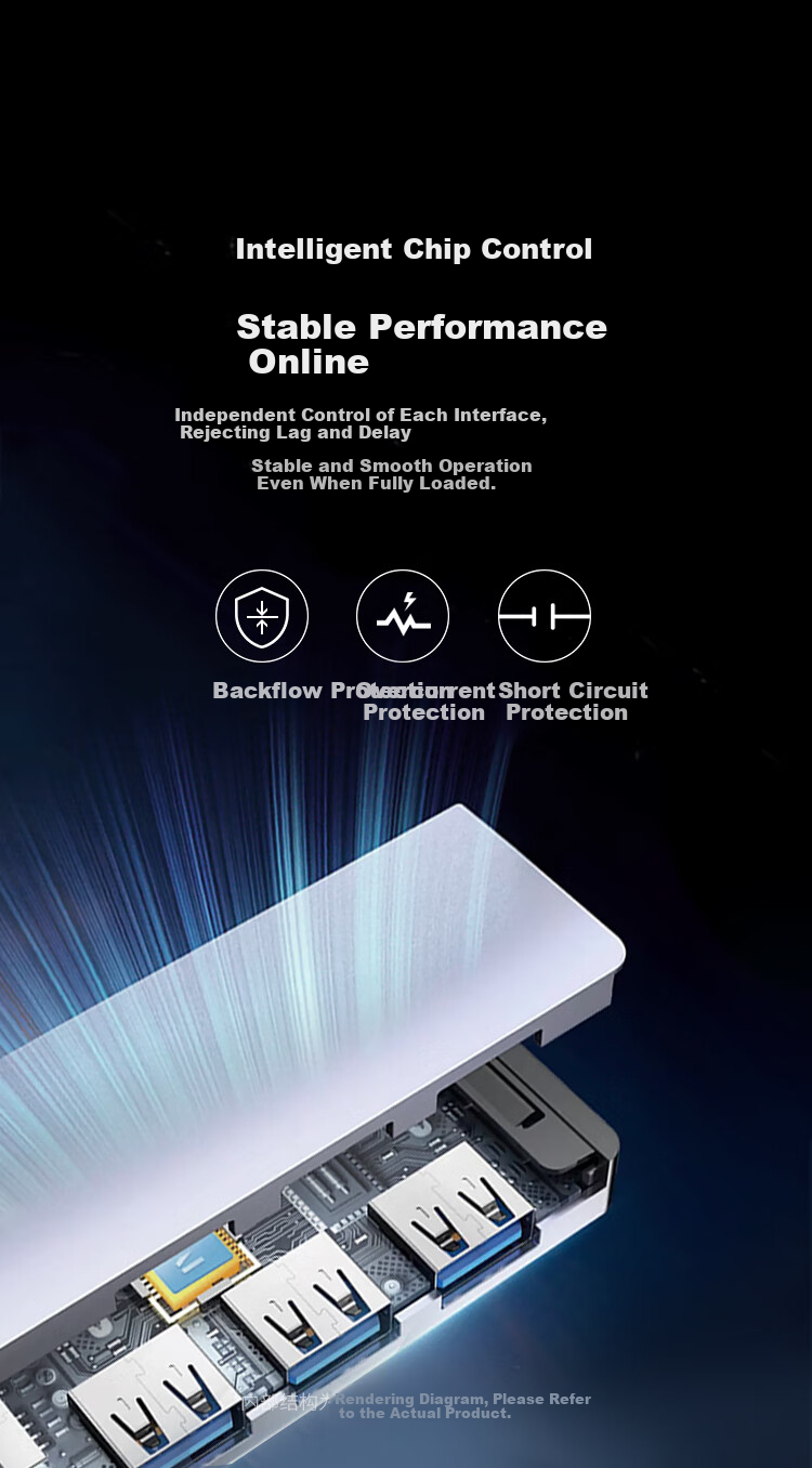 USB-хаб iSky 4 порта USB 3.0, алюминиевый корпус, серый