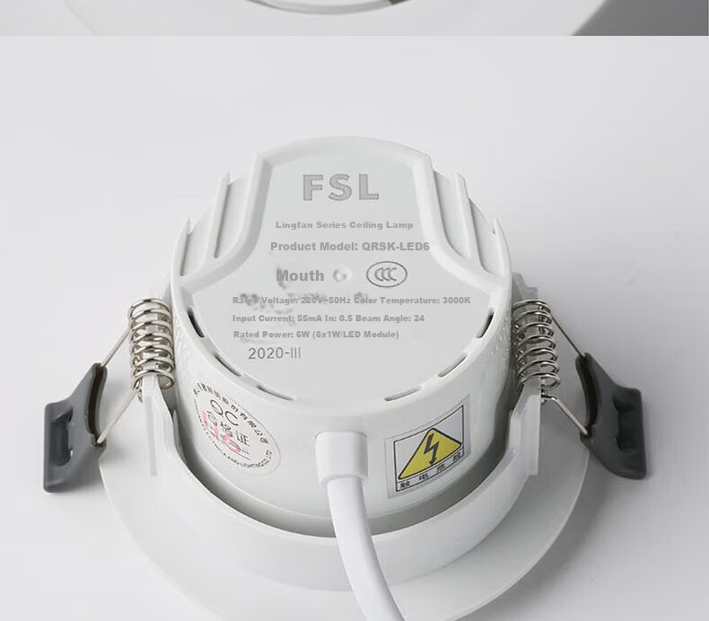 Светодиодный точечный светильник Foshan Lighting (FSL) COB, 9 Вт, с регулируемым углом, для фоновой стены, выставочного зала, антибликовый, белый свет (5700K)