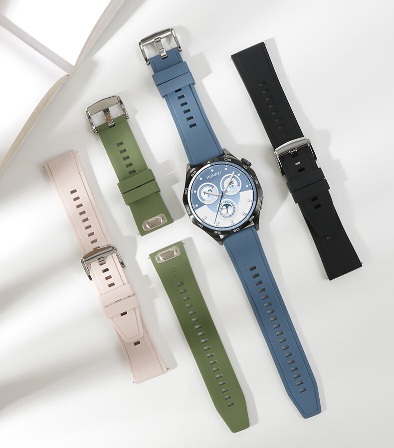 Спортивный композитный ремешок Weiqiantu из силикона для Huawei Watch GT6/GT5/5pro/GT4/watch4pro, 46/48 мм, зеленый, с застежкой