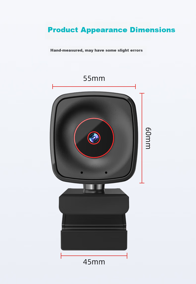 Веб-камера Huiboshi T20 4K HD, 48 МП, автофокус, широкоугольная, USB, с микрофоном, для стриминга, видеозвонков, онлайн-обучения