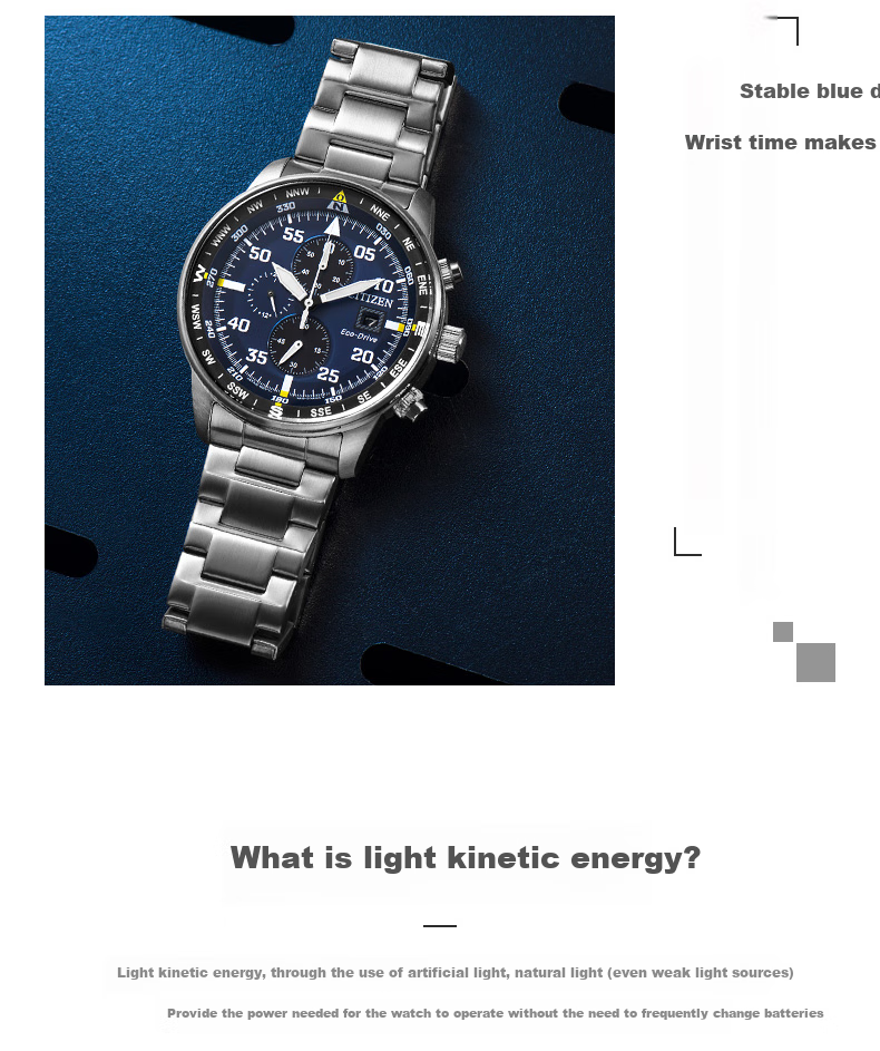Часы наручные Citizen CA0690-88L, мужские, кварцевые, с солнечной батареей, синий циферблат, стальной браслет