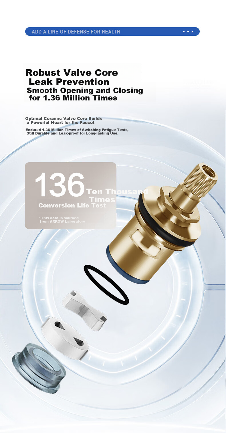 Смеситель ARROW AE4650CP для стиральной машины, настенный, однорычажный, для ванной и балкона, из латуни и нержавеющей стали, хром