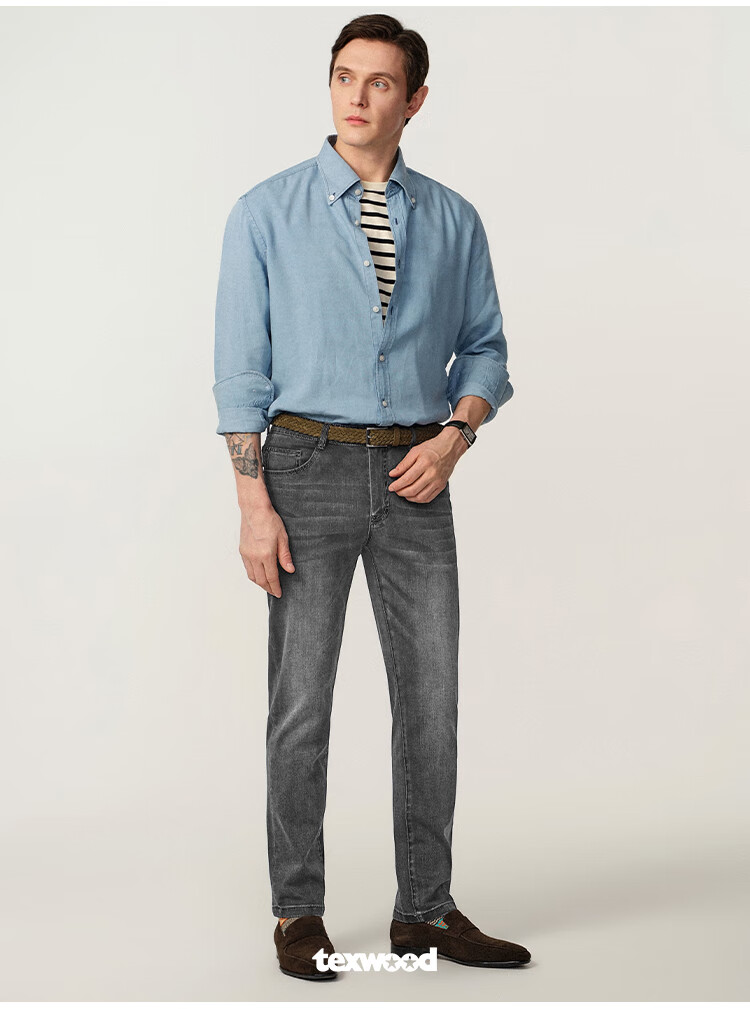 Джинсы Texwood Apple Men's Jeans, мужские, размер 36, светло-серые