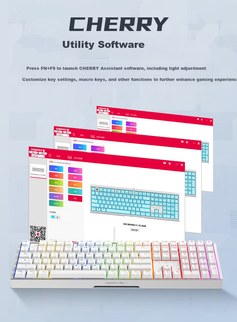 Механическая клавиатура CHERRY MX3.1, проводная, игровая и офисная, с RGB подсветкой, алюминиевый корпус, розовый, красные переключатели