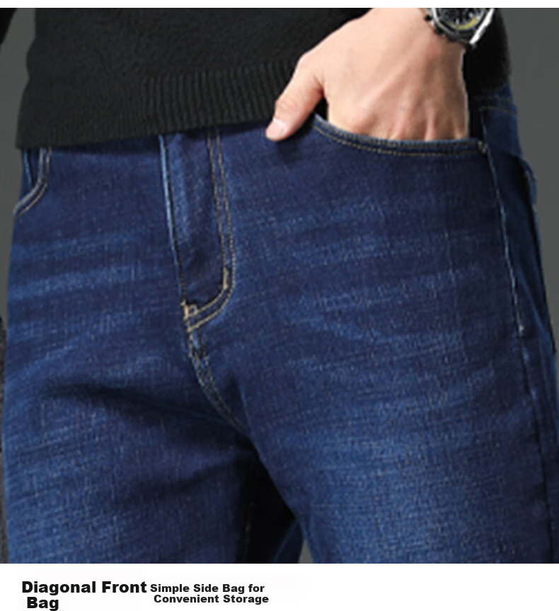 Джинсы мужские Jeanswest, модель 2025 Осень-Зима, свободный прямой крой, корейский стиль, комфортные, модные, универсальные брюки, синие, размер 30