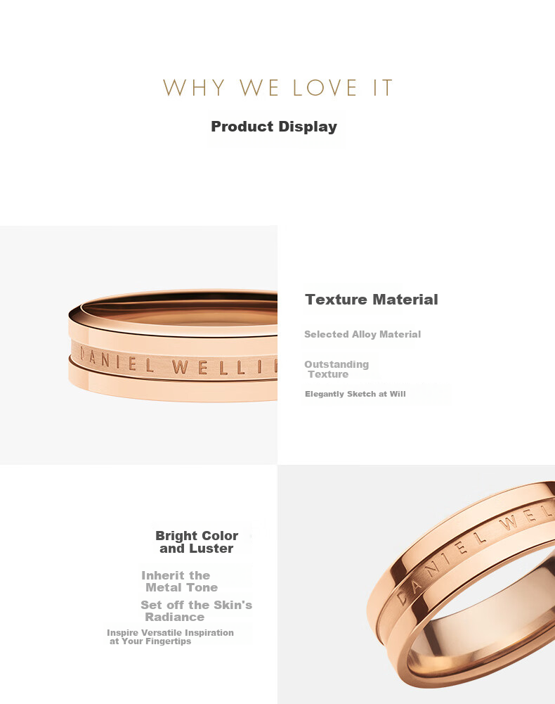 Кольцо Daniel Wellington, мужское/женское, парное, элегантное серебряное, размер 68