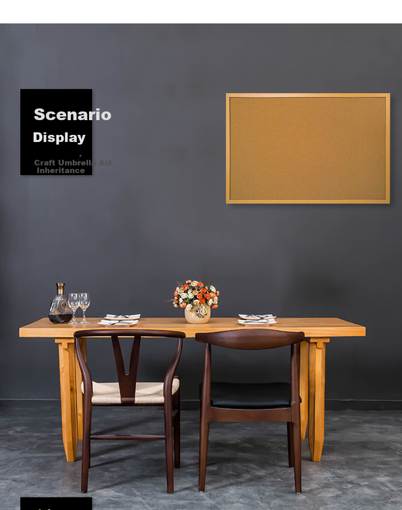 Меловая доска Bibiniu Cork Board Hanging 60*90см, декоративная, для прикалывания, с деревянной рамой, фотостена, доска для заметок, домашняя доска объявлений BBNH6090W