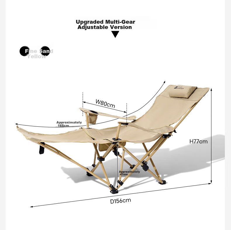 Складное туристическое кресло MOBIGARDEN, удобное для кемпинга, с подголовником, регулируемое в трех положениях