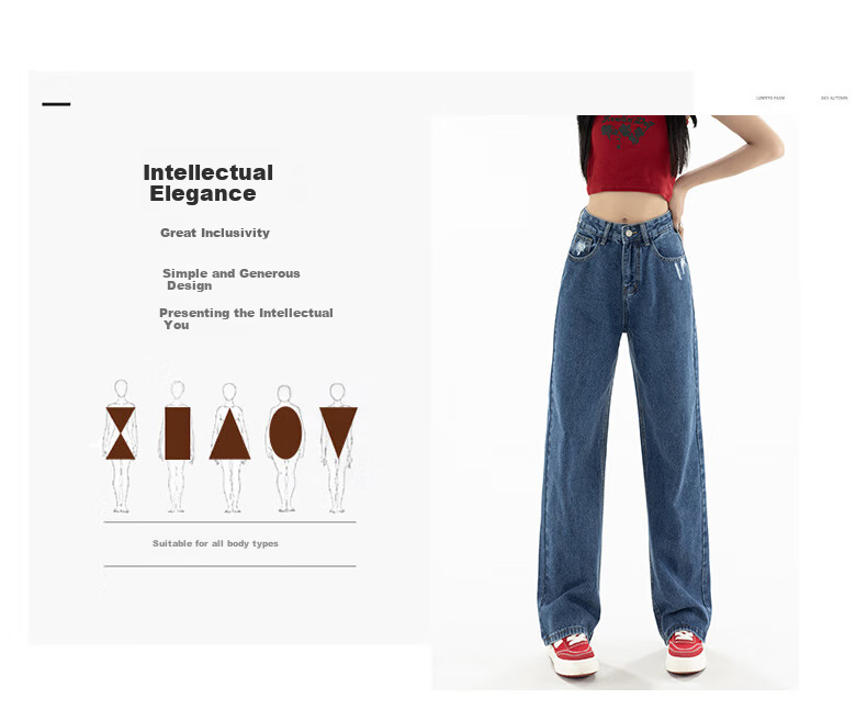 Женские джинсы Jeanswest, винтажный стиль, осень 2025, широкие штанины, высокая талия, L