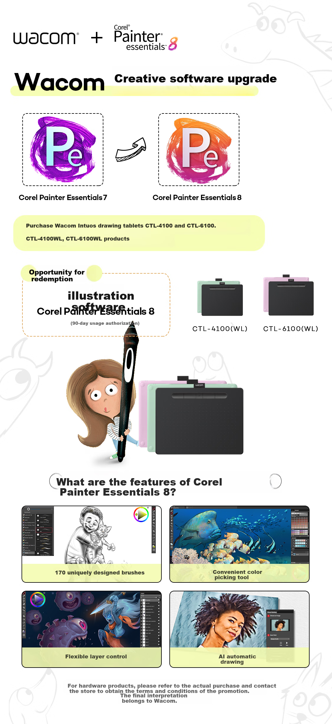 Графический планшет Wacom Intuos CTL-4100WLA/K0 Bluetooth, маленький, черный